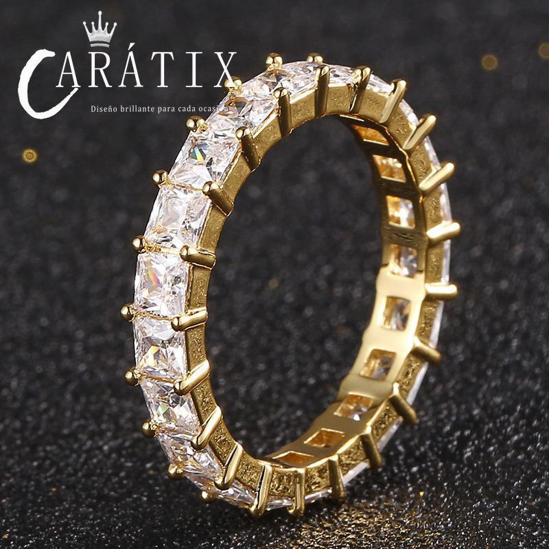CARÁTIX New Classic Square Couple Ring – Plated Personality Simple Unisex Ring | High-Quality Hip-Hop Jewelry - CaratixJewelry